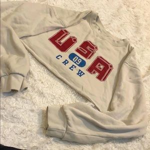 Topshop USA Crop Sweatshirt